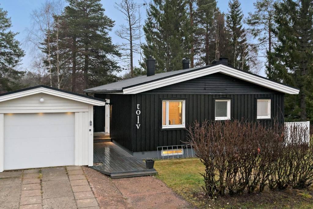 The White And Black House Villa Kalix Exterior photo